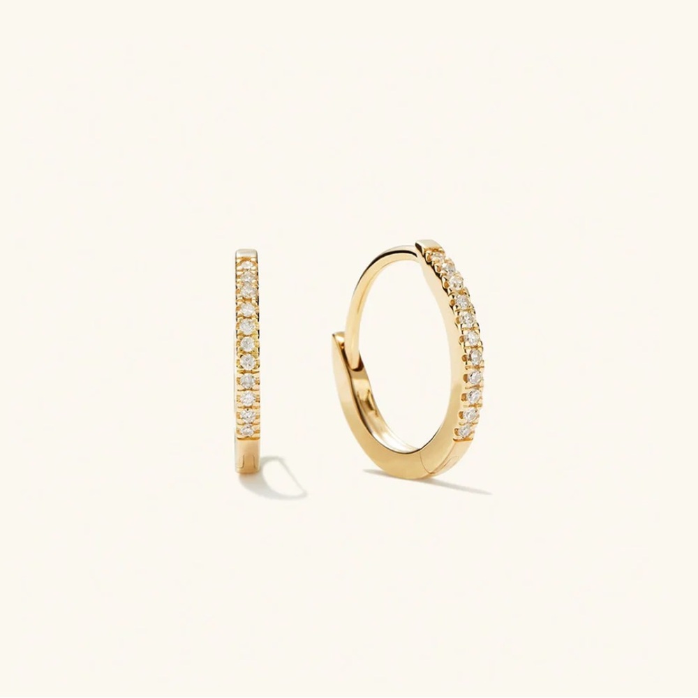 Mejuri Pavé Diamond Huggie Hoops